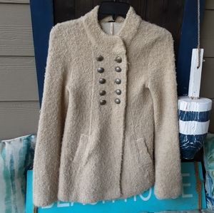 Free people Cream Alpaca Wool Jacket size XS.